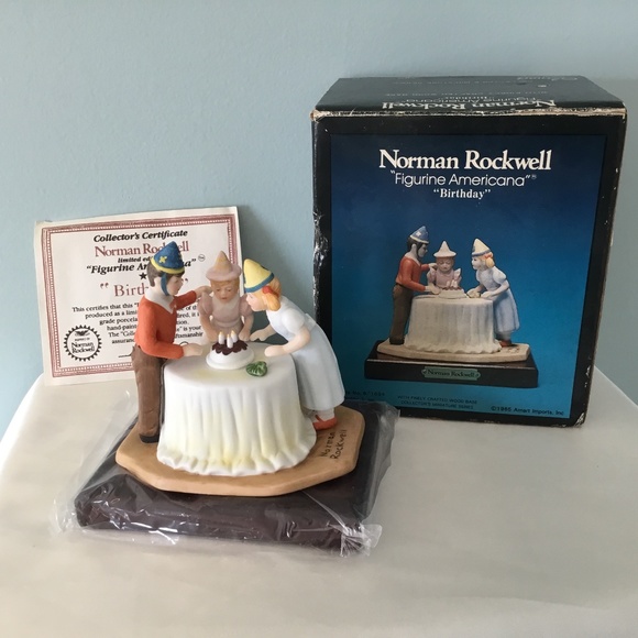 Norman Rockwell Limited Edition Figurine Americana “Birthday”, 1985, Like New - Picture 1 of 11